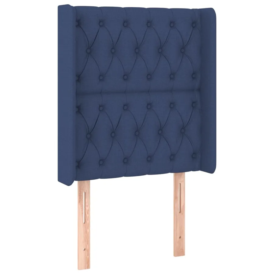 Tête de lit avec oreilles Bleu 83x16x118/128 cm Tissu - 2