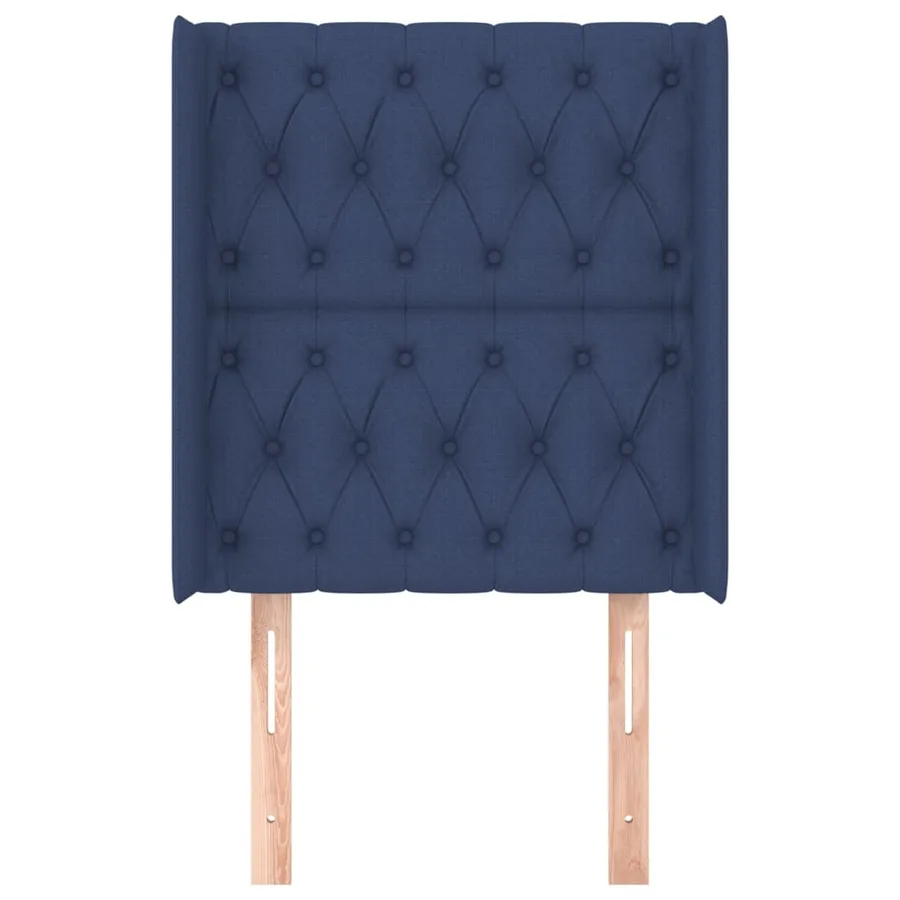 Tête de lit avec oreilles Bleu 83x16x118/128 cm Tissu - 3