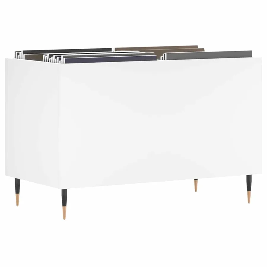 Armoire à disques blanc 74,5x38x48 cm bois d'ingénierie - 3