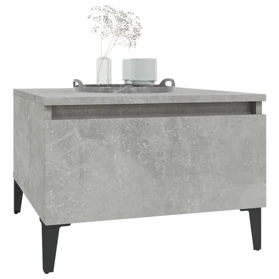 Tables d'appoint 2 pcs Gris béton 50x46x35 cm Bois d'ingénierie - 4