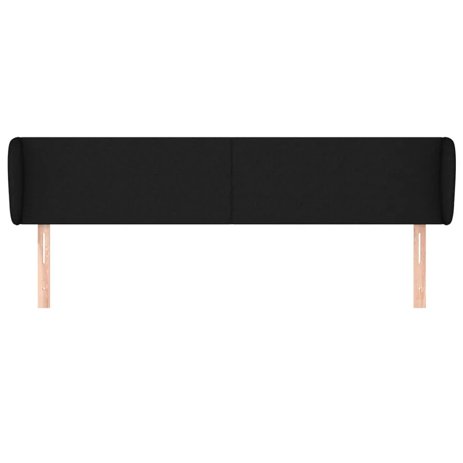Tête de lit avec oreilles Noir 203x23x78/88 cm Tissu - 3