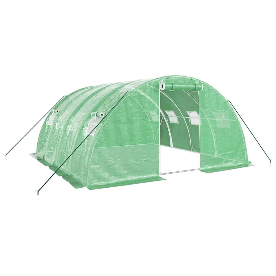 Serre avec cadre en acier vert 16 m² 4x4x2 m - 2