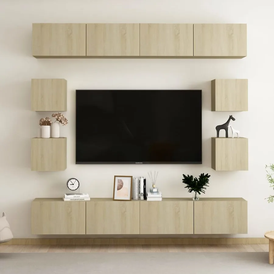 Ensemble de meubles TV 8 pcs Chêne sonoma Bois d'ingénierie