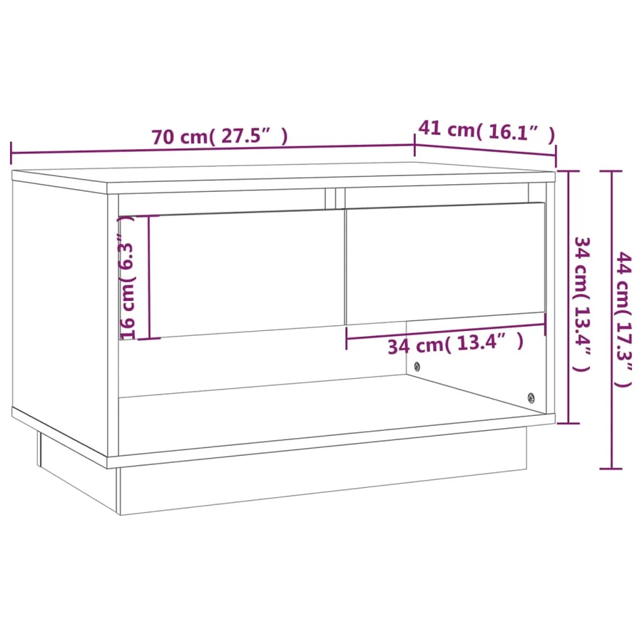 Meuble TV chêne fumé 70x41x44 cm bois d'ingénierie - 9