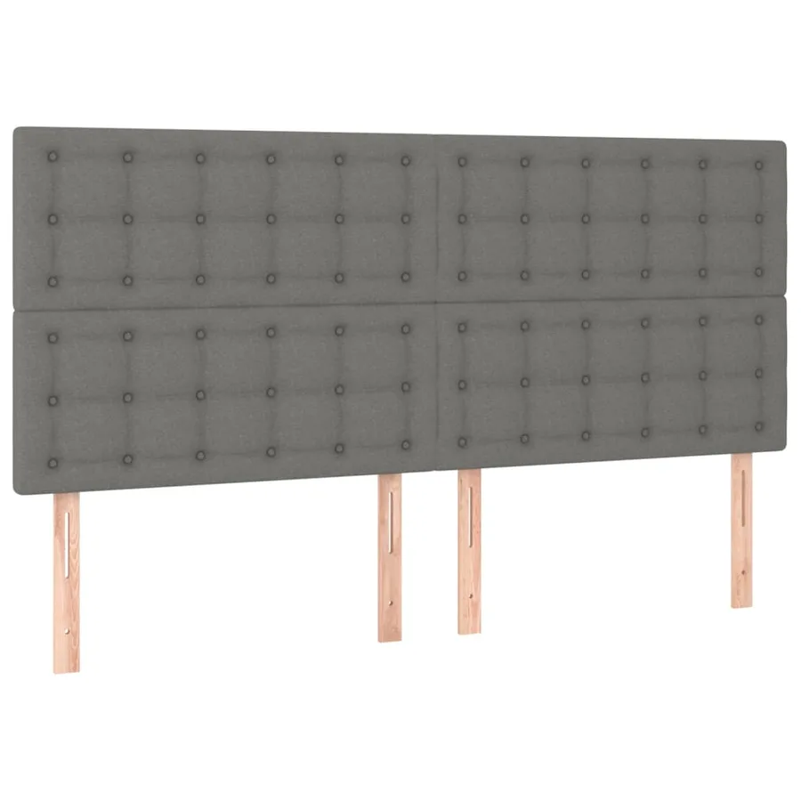 Tête de lit à LED Gris foncé 160x5x118/128 cm Tissu - 4