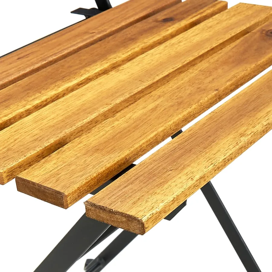 Mobilier de bistro pliable 3 pcs Bois d'acacia solide - 8