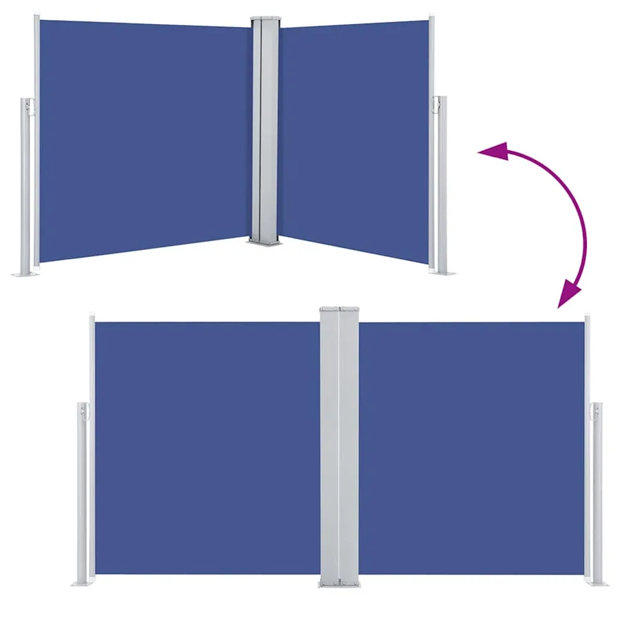 Auvent latéral rétractable Bleu 100 x 600 cm - 5