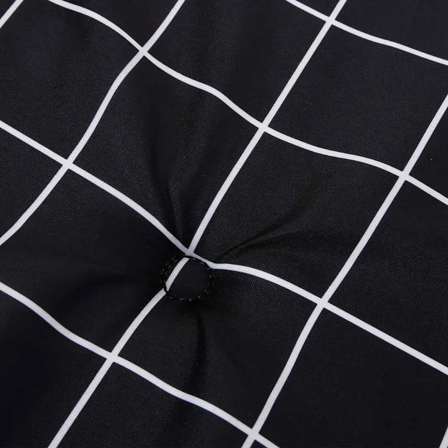 Coussins de chaise de jardin lot de 4 motif à carreaux noir - 7