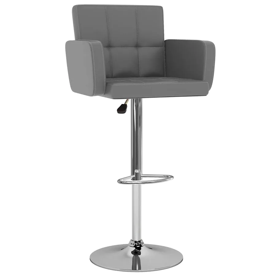 Tabourets de bar lot de 2 gris similicuir - 2
