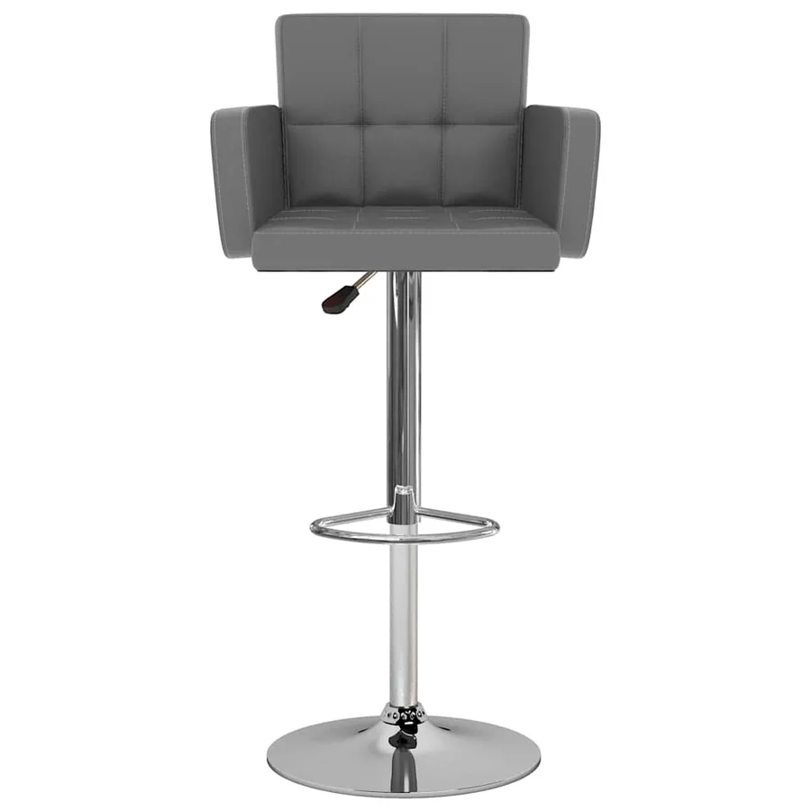 Tabourets de bar lot de 2 gris similicuir - 3