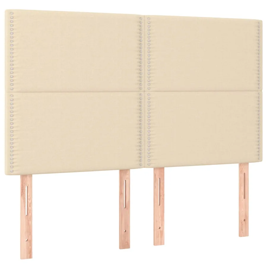 Tête de lit à LED Crème 144x5x118/128 cm Tissu - 4