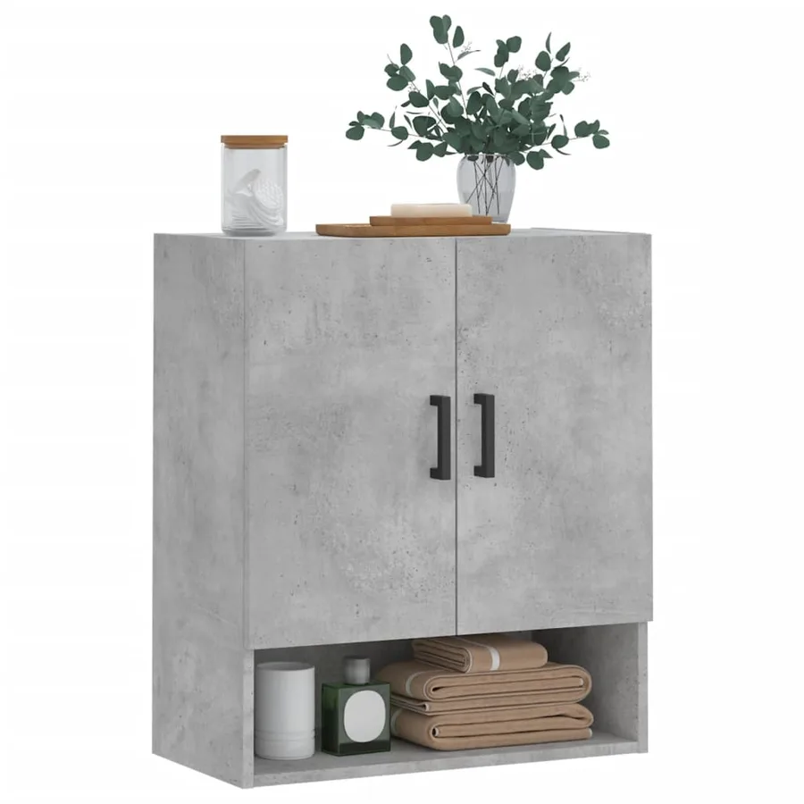 Armoire murale gris béton 60x31x70 cm bois d'ingénierie - 3