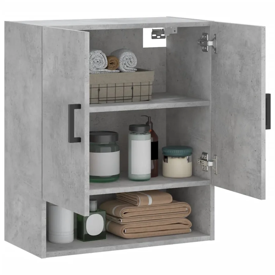 Armoire murale gris béton 60x31x70 cm bois d'ingénierie - 4