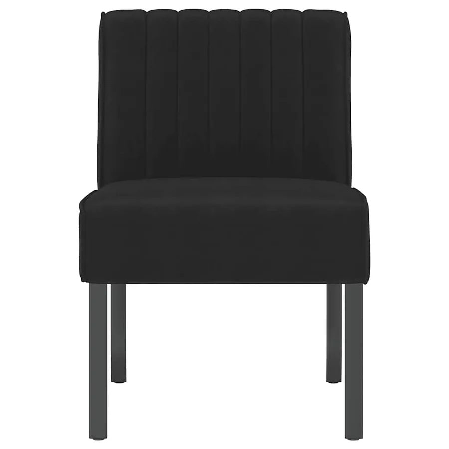 Fauteuil sans accoudoirs noir velours - 3