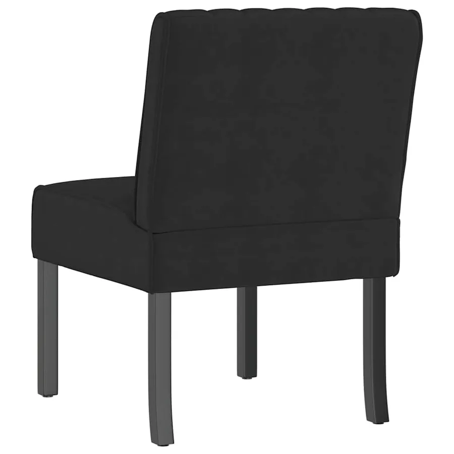Fauteuil sans accoudoirs noir velours - 5