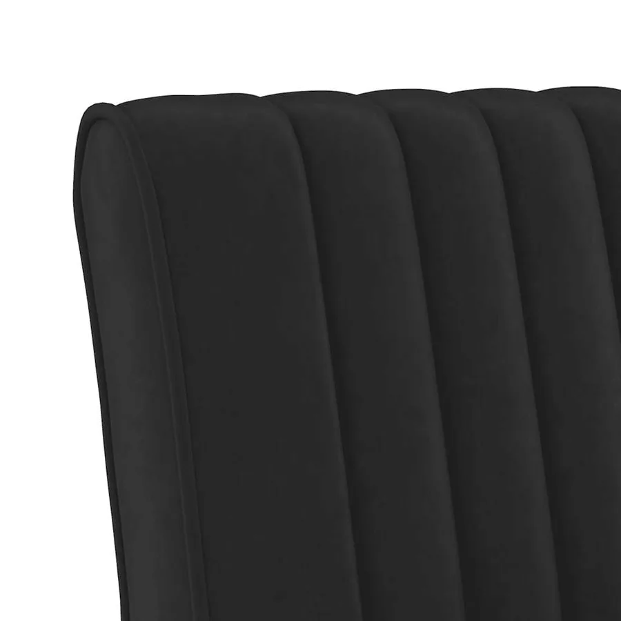 Fauteuil sans accoudoirs noir velours - 6