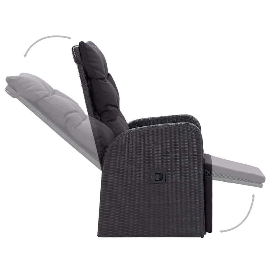 Ensemble à manger de jardin 5 pcs Noir - 10