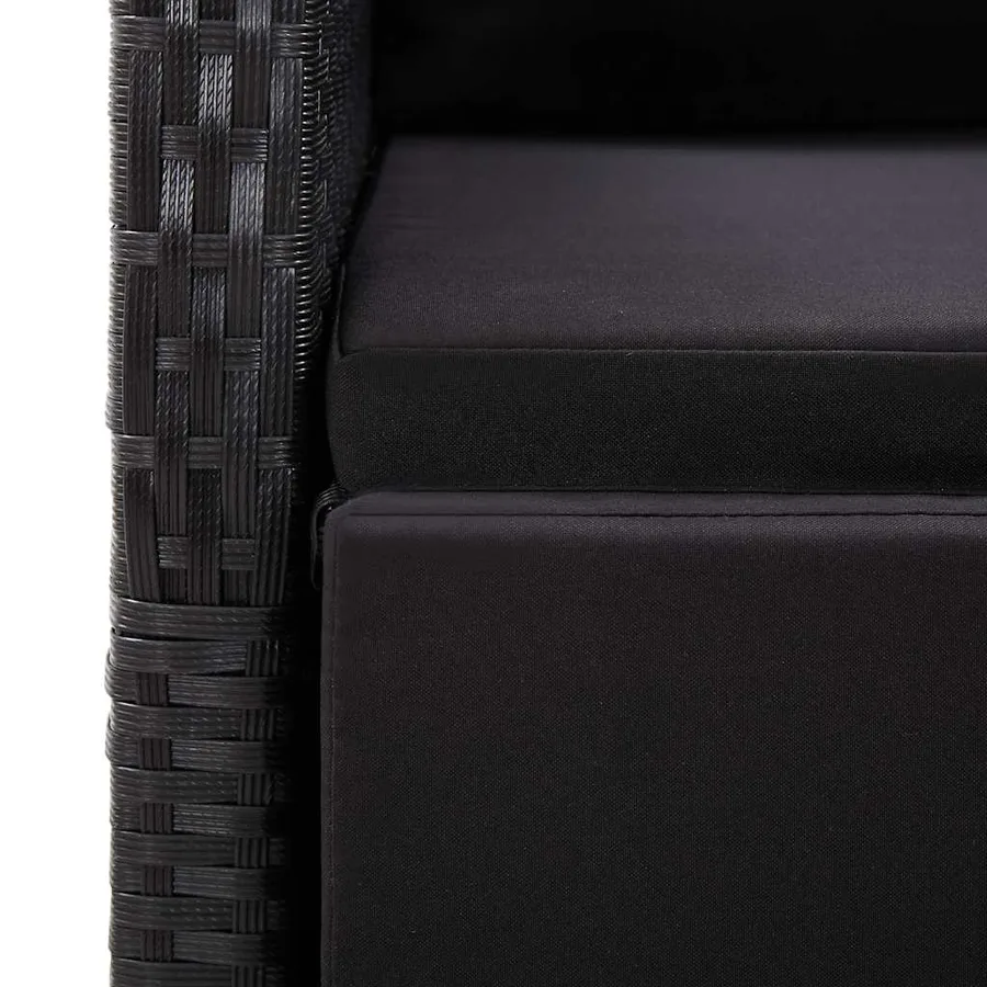 Ensemble à manger de jardin 5 pcs Noir - 11