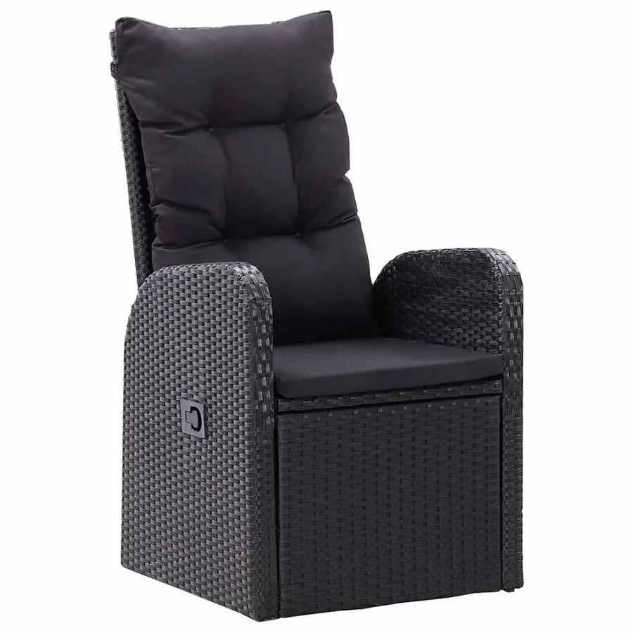 Ensemble à manger de jardin 5 pcs Noir - 8