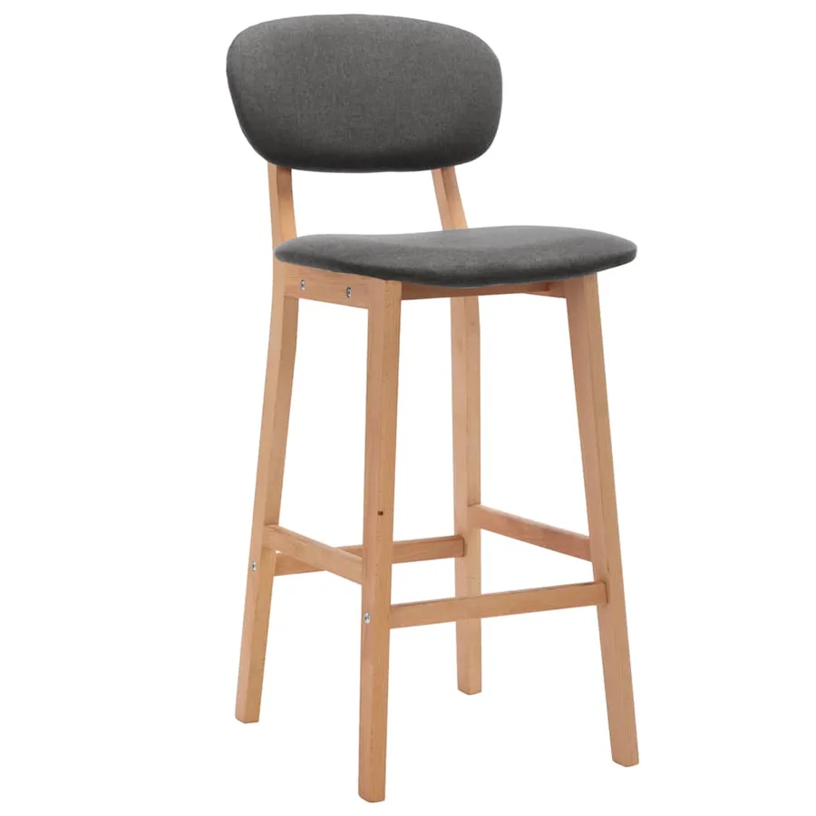 Tabourets de bar lot de 2 gris foncé tissu - 2