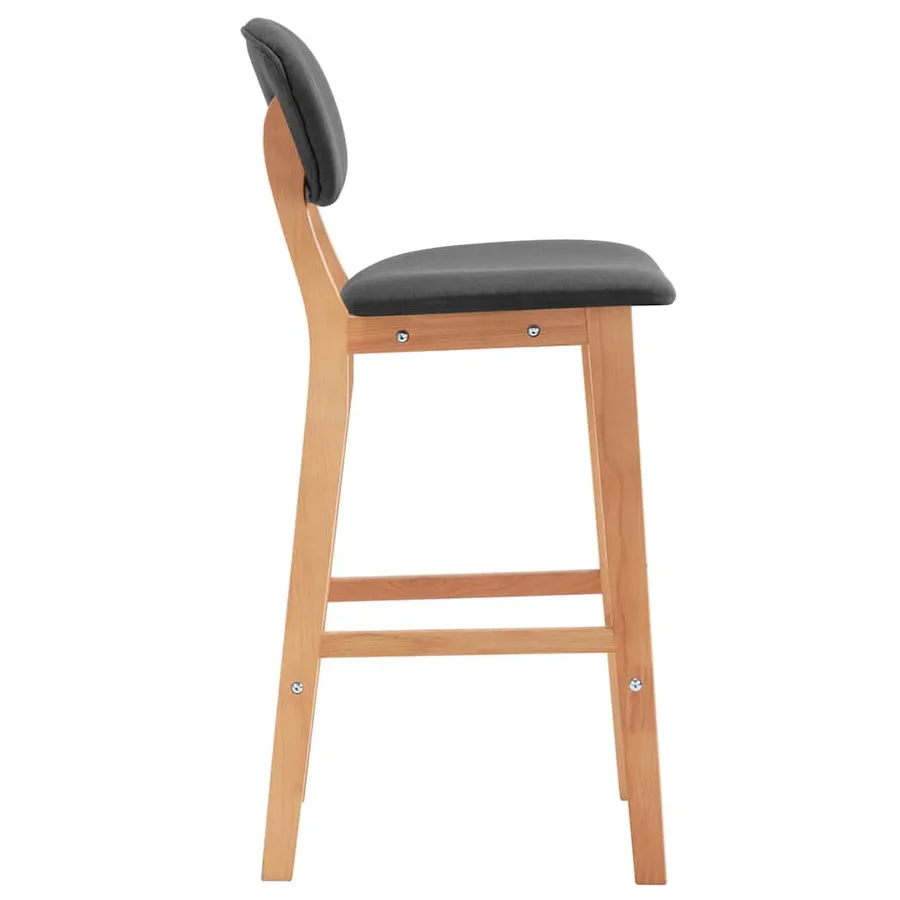 Tabourets de bar lot de 2 gris foncé tissu - 4