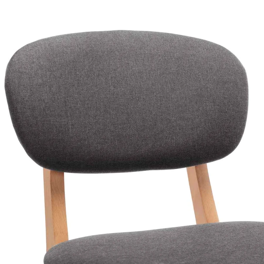 Tabourets de bar lot de 2 gris foncé tissu - 6