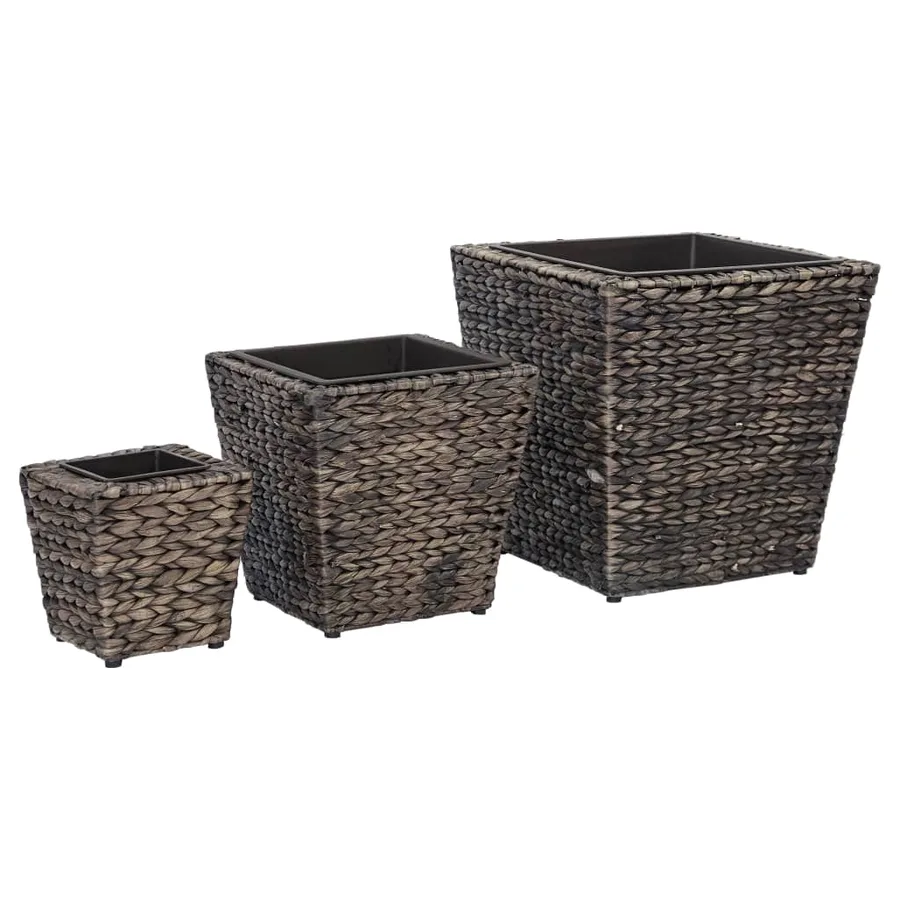 Lits surélevés 3 pcs Jacinthe d'eau Marron - 2