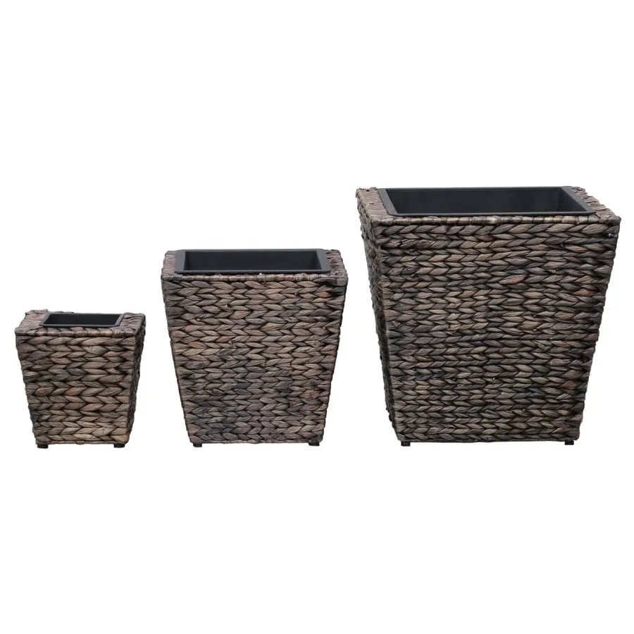 Lits surélevés 3 pcs Jacinthe d'eau Marron - 3