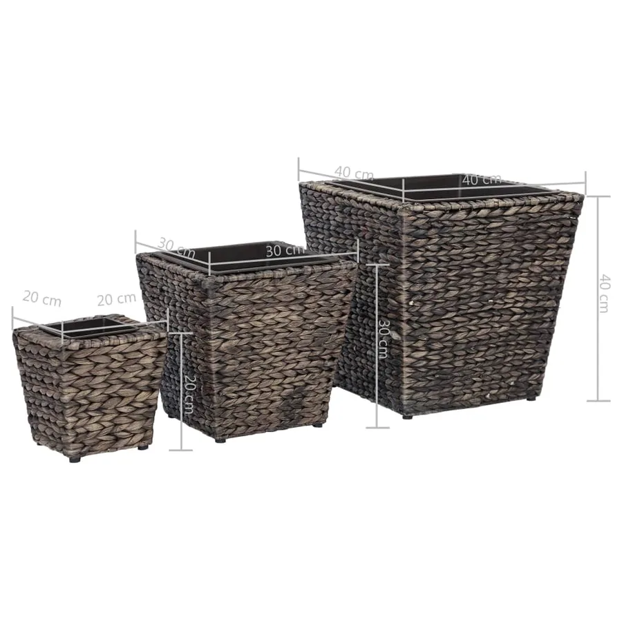 Lits surélevés 3 pcs Jacinthe d'eau Marron - 8