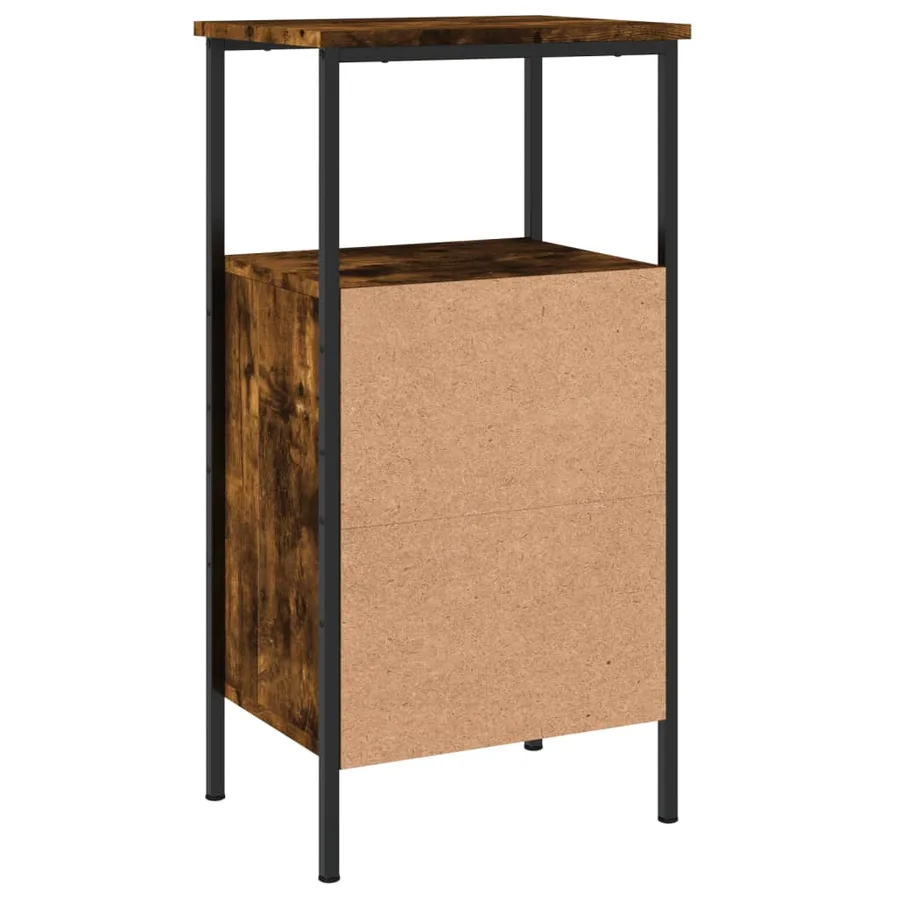 Table de chevet chêne fumé 41x31x80 cm bois d'ingénierie - 5