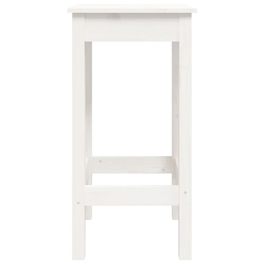 Ensemble de bar 3 pcs Blanc Bois de pin massif - 9