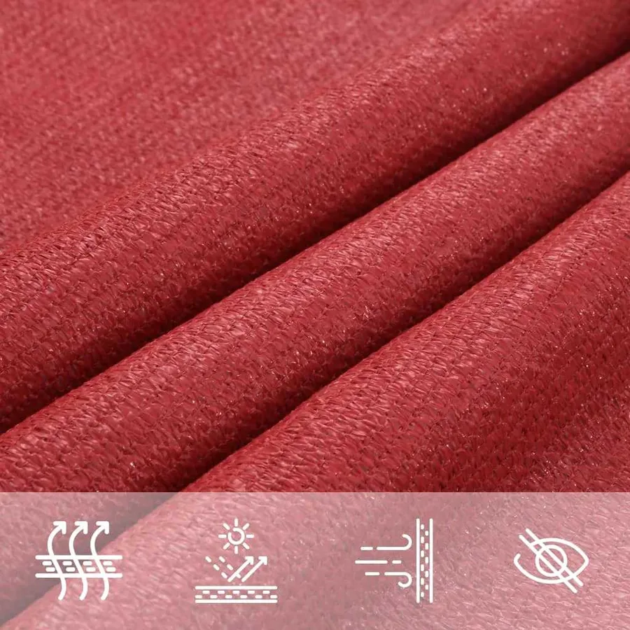 Voile d'ombrage 160 g/m² Rouge 3,5x3,5x4,9 m PEHD - 7
