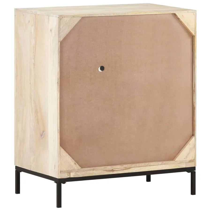 Buffet 60x35x70 cm Bois de manguier massif et canne naturelle - 4