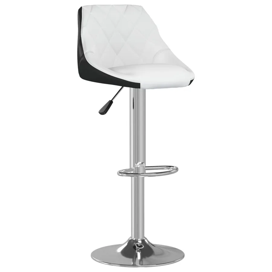 Tabourets de bar lot de 2 blanc et noir similicuir - 3
