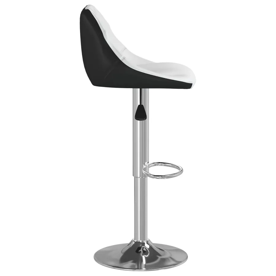 Tabourets de bar lot de 2 blanc et noir similicuir - 5
