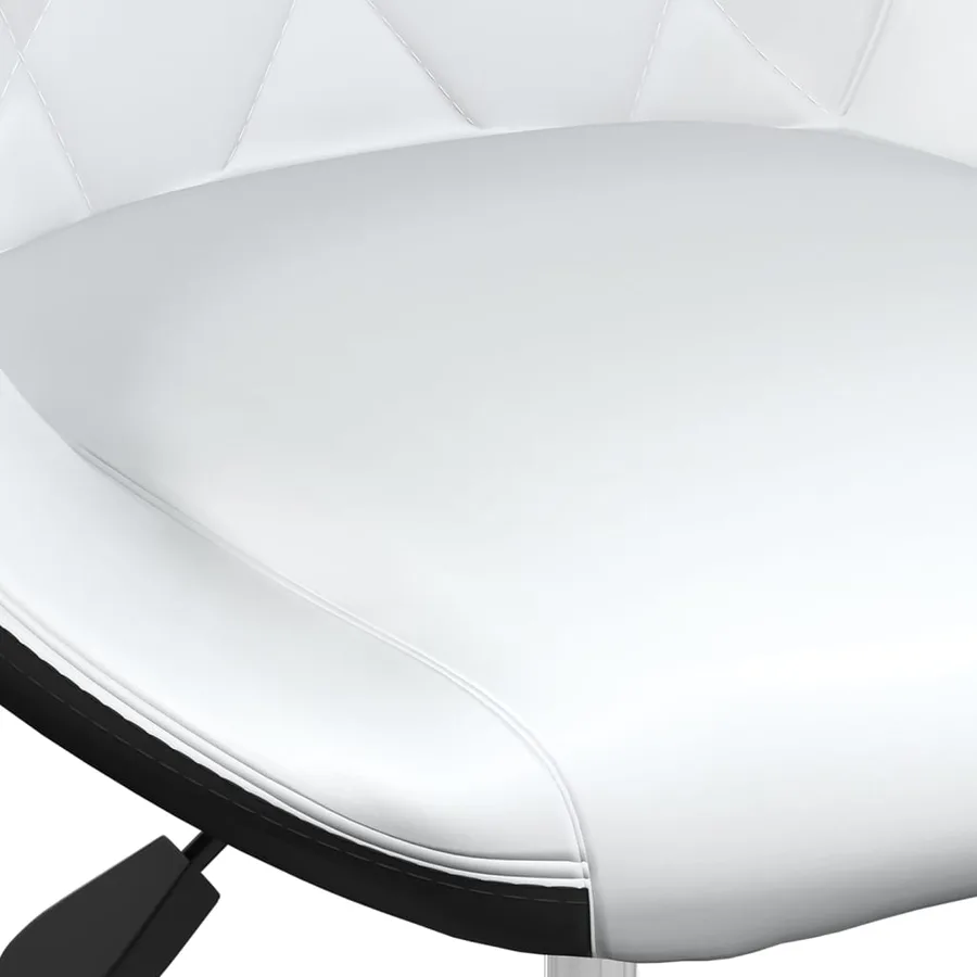 Tabourets de bar lot de 2 blanc et noir similicuir - 8