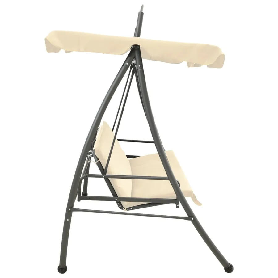 Balancelle convertible d'extérieur avec auvent Blanc sable - 3