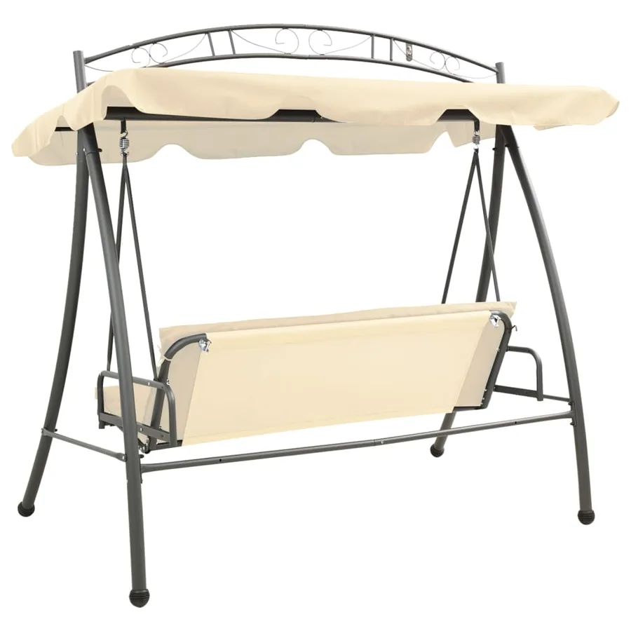 Balancelle convertible d'extérieur avec auvent Blanc sable - 4