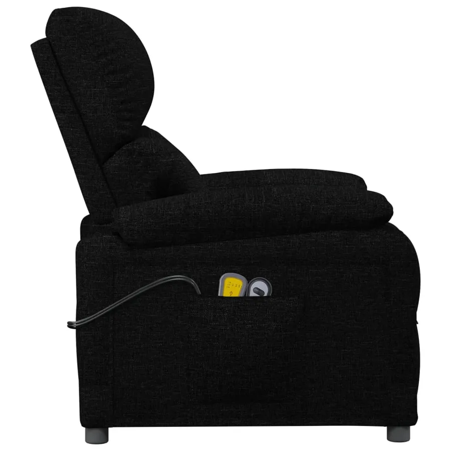 Fauteuil électrique de massage Noir Tissu - 5