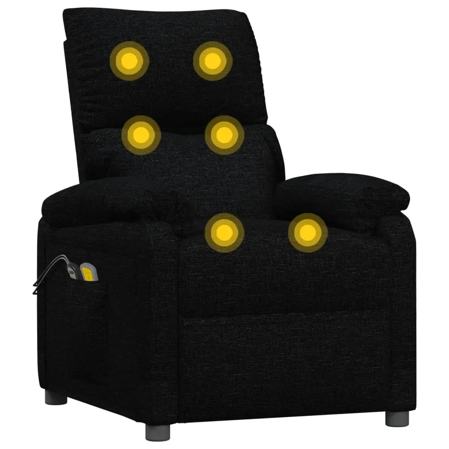 Fauteuil électrique de massage Noir Tissu - 7