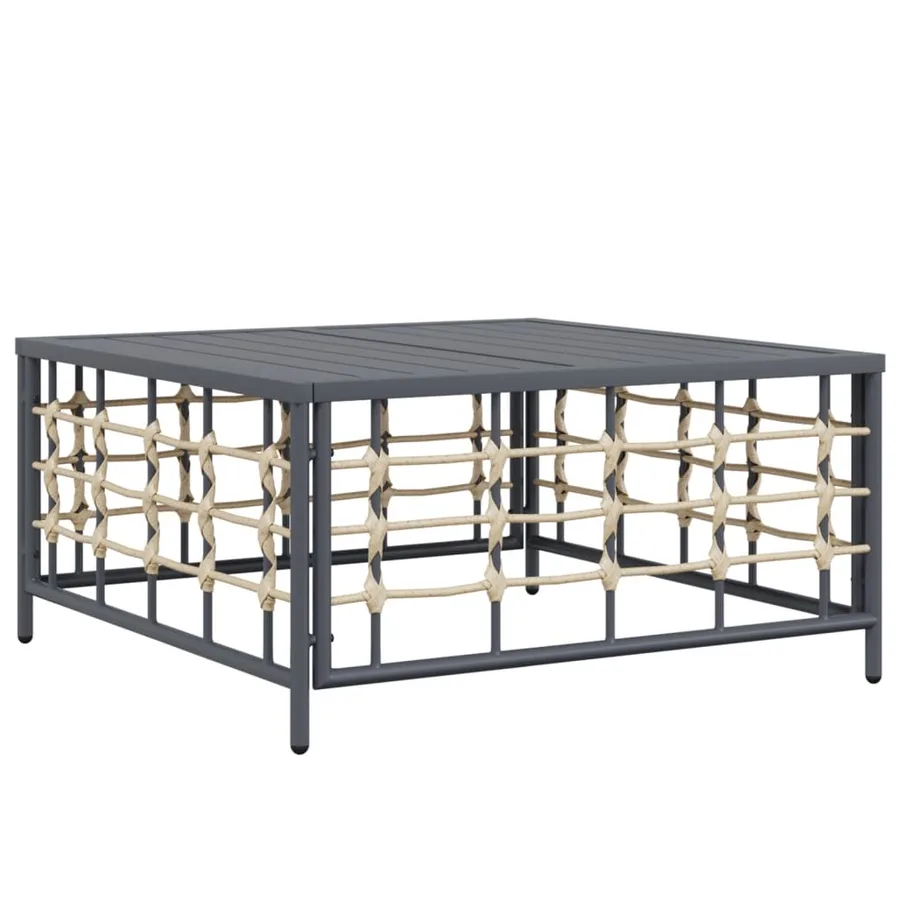 Salon de jardin 5 pcs avec coussins anthracite résine tressée - 6