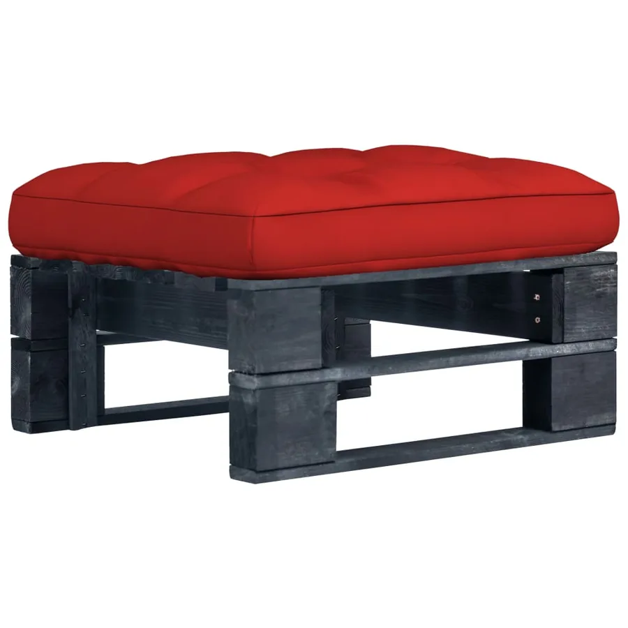 Pouf palette de jardin noir bois de pin imprégné