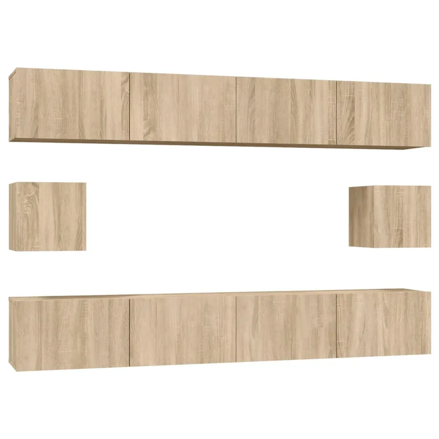 Ensemble de meubles TV 6 pcs Chêne sonoma Bois d'ingénierie - 2