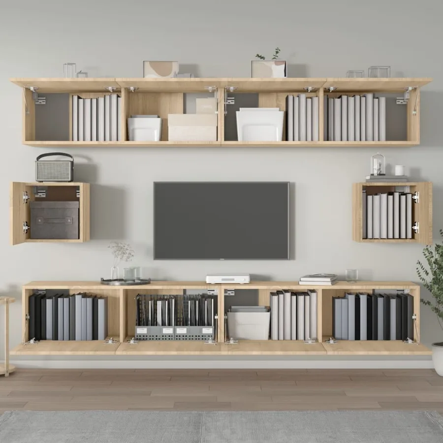 Ensemble de meubles TV 6 pcs Chêne sonoma Bois d'ingénierie - 3