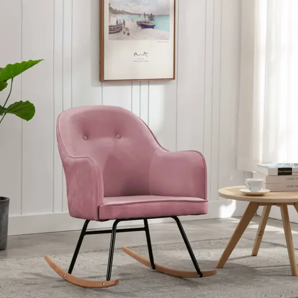 Chaise à bascule Rose Velours
