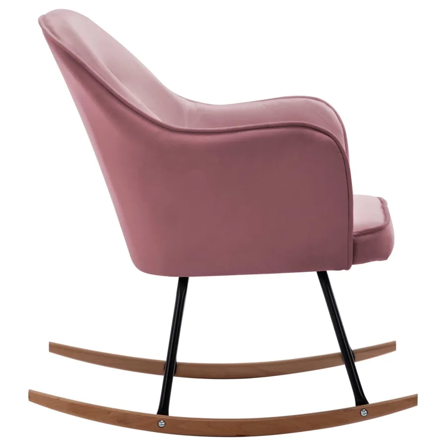 Chaise à bascule Rose Velours - 4