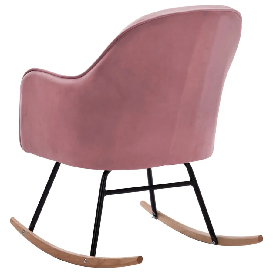 Chaise à bascule Rose Velours - 5