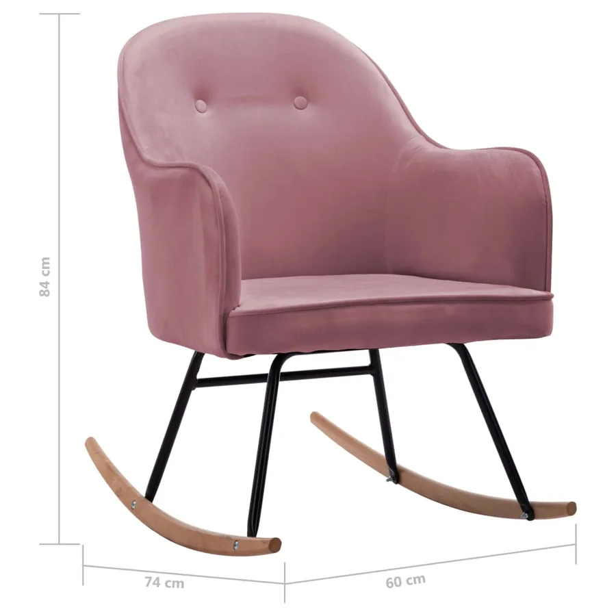 Chaise à bascule Rose Velours - 8