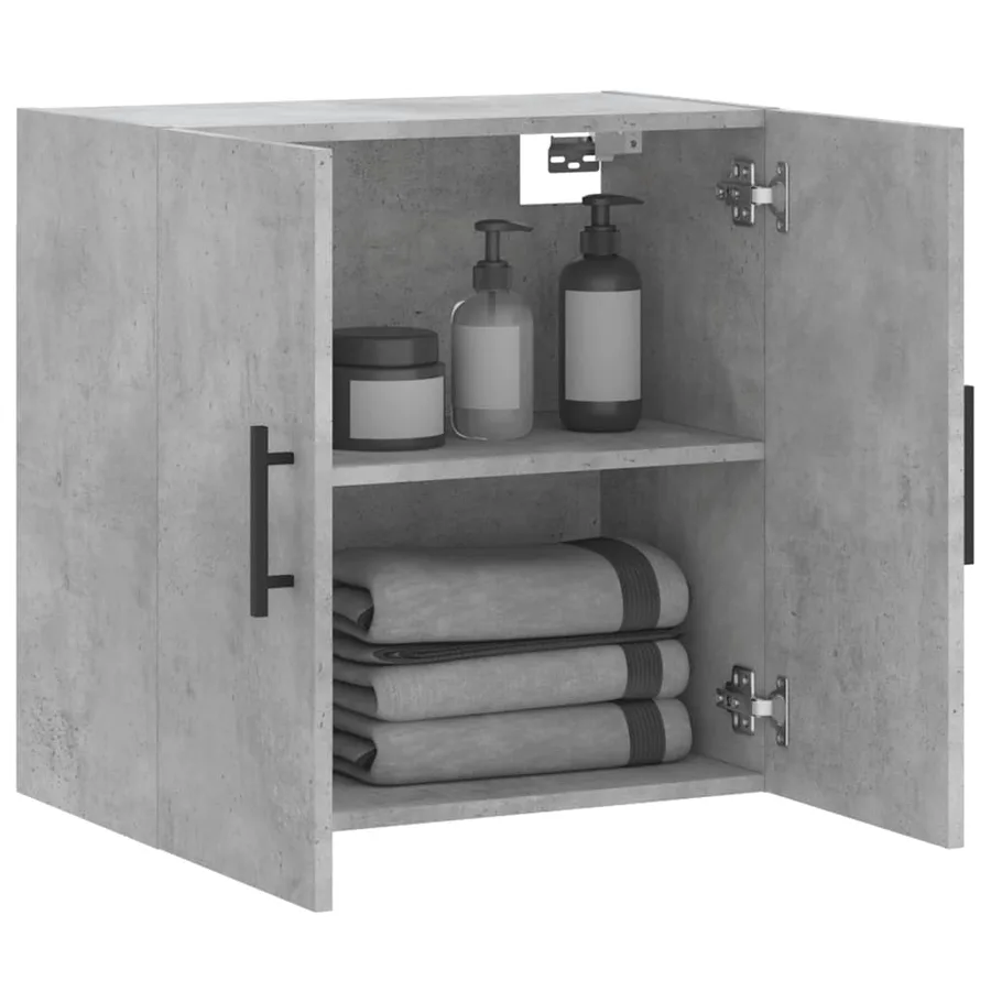 Armoire murale gris béton 60x31x60 cm bois d'ingénierie - 4