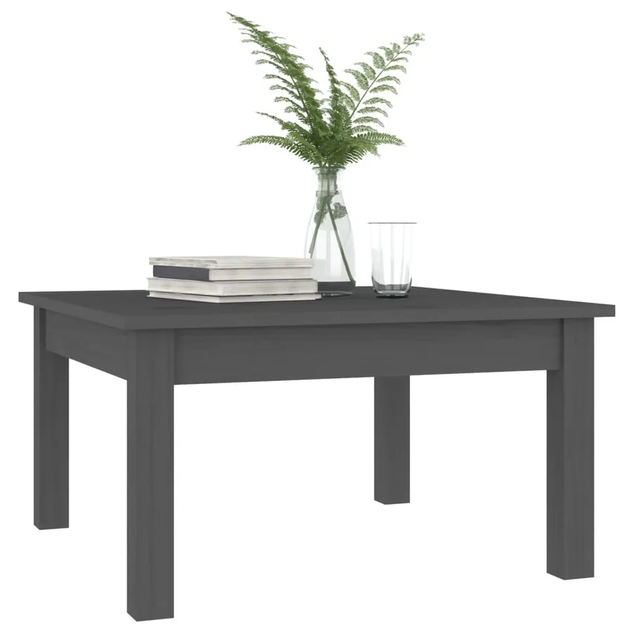 Table basse Gris 55x55x30 cm Bois massif de pin - 3